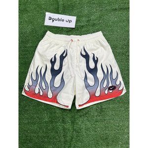 Men's Nike Sportswear Woven Flow Americana Shorts Flames DV9628-133 Size M White